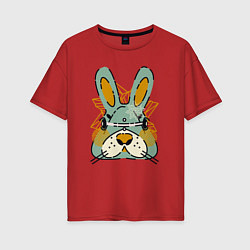 Женская футболка оверсайз Безумный кролик