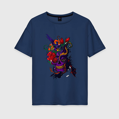 Женская футболка оверсайз Рамирес / Тёмно-синий – фото 1