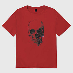 Футболка оверсайз женская Череп, цвет: красный