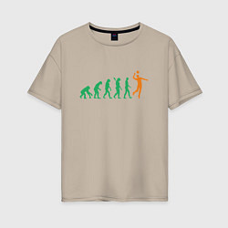 Женская футболка оверсайз Эволюция волейбола