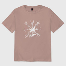 Футболка оверсайз женская VEGVISIR РУНЫ RUNES Z, цвет: пыльно-розовый