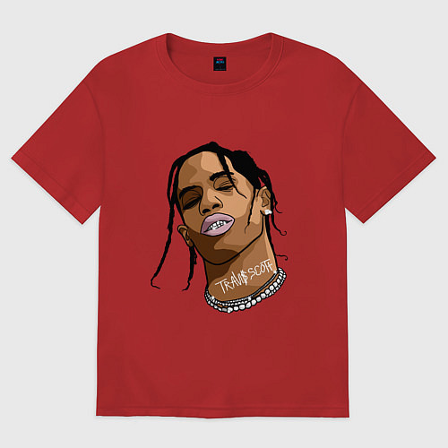 Женская футболка оверсайз TRAVIS SCOTT ASTROWORLD Z / Красный – фото 1