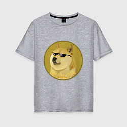Женская футболка оверсайз Dogecoin