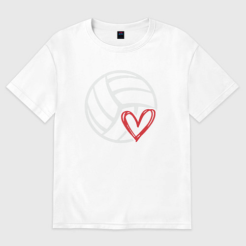 Женская футболка оверсайз Love Volleyball / Белый – фото 1