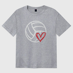 Футболка оверсайз женская Love Volleyball, цвет: меланж