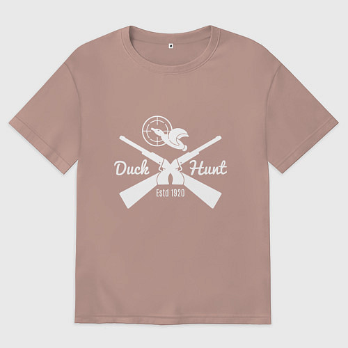 Женская футболка оверсайз Охота на уток / Пыльно-розовый – фото 1