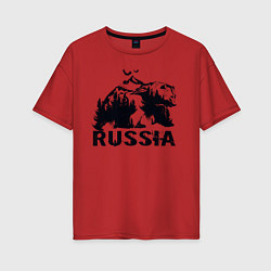 Женская футболка оверсайз Russian bear