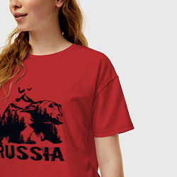 Футболка оверсайз женская Russian bear, цвет: красный — фото 2