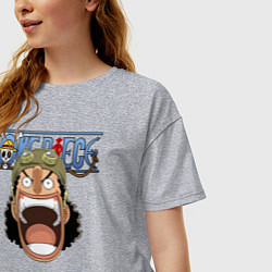 Футболка оверсайз женская Усопп One Piece Большой куш, цвет: меланж — фото 2