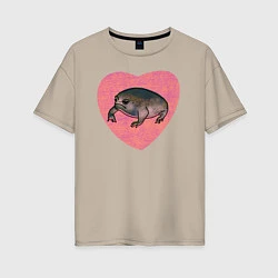Женская футболка оверсайз Дождевая жаба в сердце