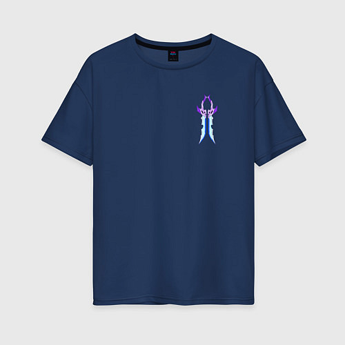 Женская футболка оверсайз Дракон Сельвина / Тёмно-синий – фото 1