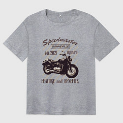 Футболка оверсайз женская Triumph speedmaster bonneville, цвет: меланж