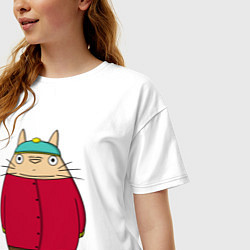 Футболка оверсайз женская Totoro Cartman, цвет: белый — фото 2