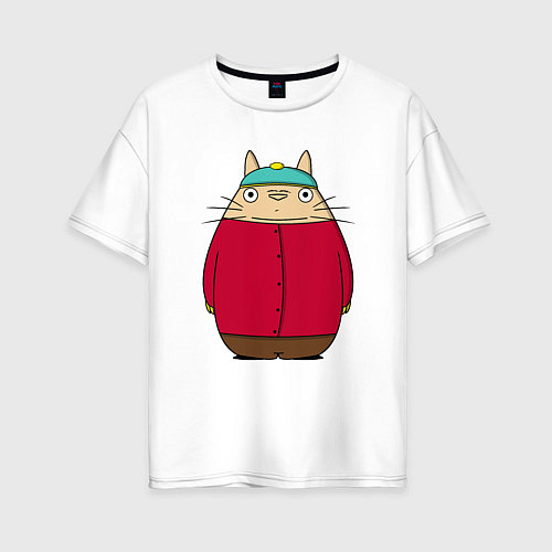 Женская футболка оверсайз Totoro Cartman / Белый – фото 1