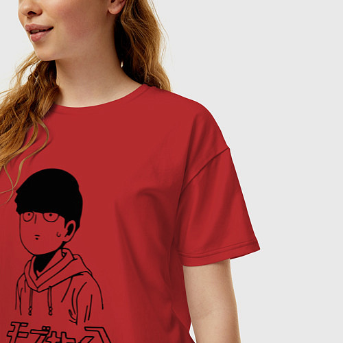 Женская футболка оверсайз Моб Психо 100 / Красный – фото 3