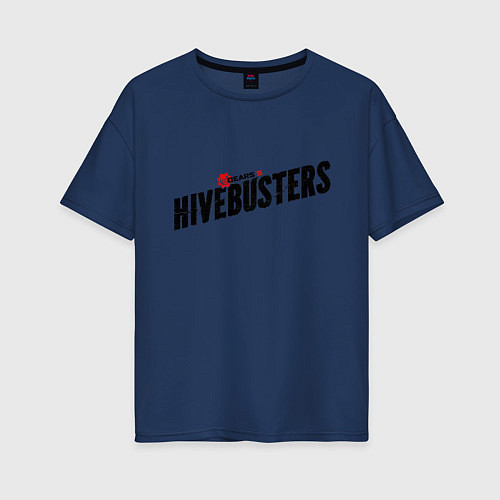 Женская футболка оверсайз Hivebusters / Тёмно-синий – фото 1