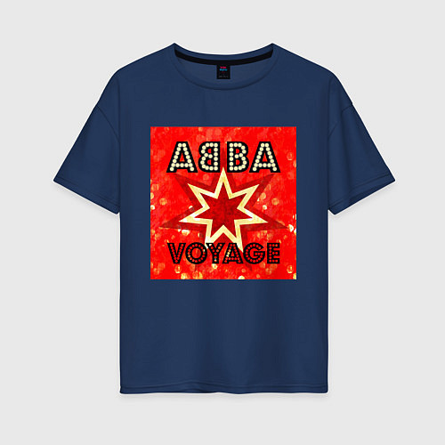 Женская футболка оверсайз ABBA новый альбом Voyage / Тёмно-синий – фото 1