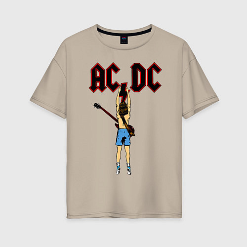 Женская футболка оверсайз ACDC - Flick of the Switch / Миндальный – фото 1