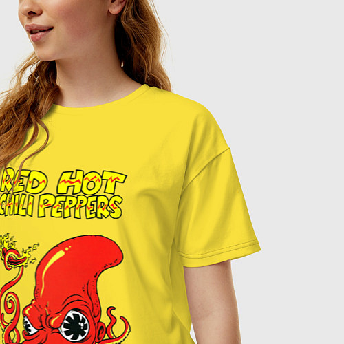 Женская футболка оверсайз RED HOT CHILI PEPPERS / Желтый – фото 3