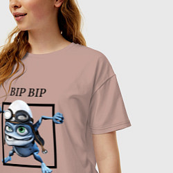 Футболка оверсайз женская Crazy frog, цвет: пыльно-розовый — фото 2