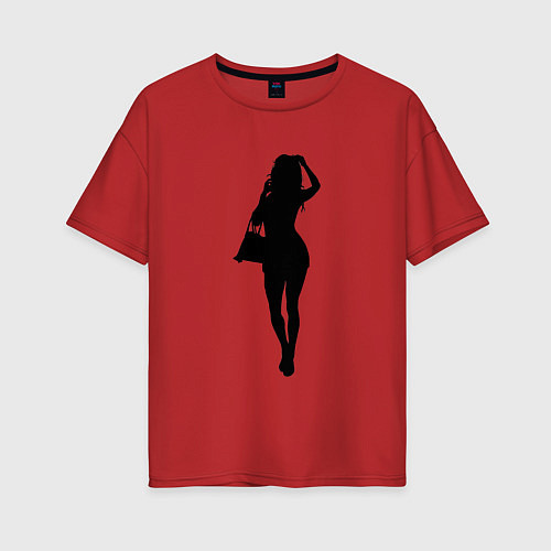 Женская футболка оверсайз Kardashian / Красный – фото 1