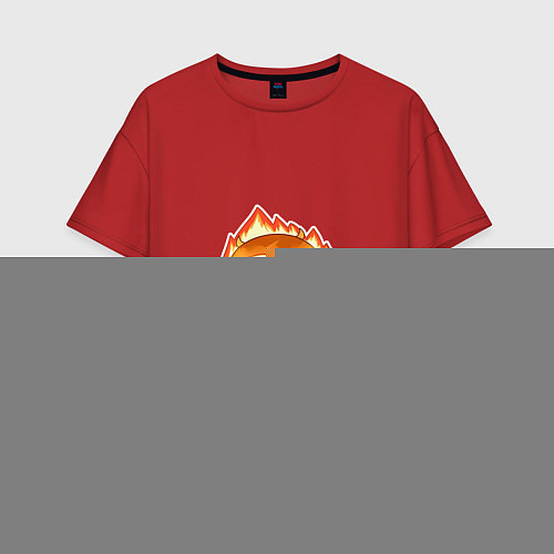 Женская футболка оверсайз Слаймовый костёр / Красный – фото 1