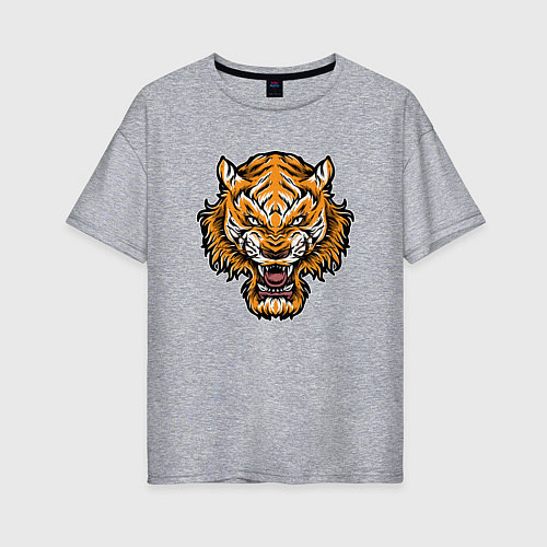Женская футболка оверсайз Cool Tiger / Меланж – фото 1