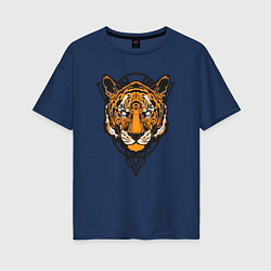 Футболка оверсайз женская Tiger Style, цвет: тёмно-синий