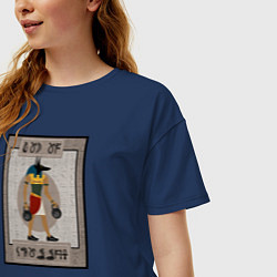 Футболка оверсайз женская Бог кроссфита Анубис, цвет: тёмно-синий — фото 2
