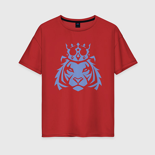 Женская футболка оверсайз Царь Тигр / Красный – фото 1