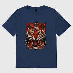 Футболка оверсайз женская Red Tiger, цвет: тёмно-синий