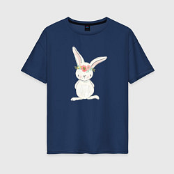 Женская футболка оверсайз Милый кролик