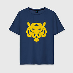 Футболка оверсайз женская Yellow Tiger, цвет: тёмно-синий