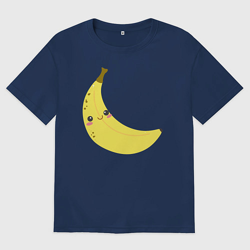 Женская футболка оверсайз Веселый банан / Тёмно-синий – фото 1