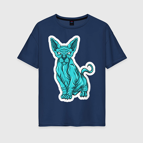 Женская футболка оверсайз Сфинкс / Тёмно-синий – фото 1