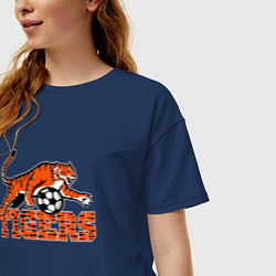 Футболка оверсайз женская Football Tigers, цвет: тёмно-синий — фото 2