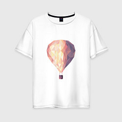 Футболка оверсайз женская Воздушный шар, цвет: белый