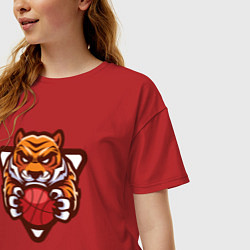 Футболка оверсайз женская Basketball Tiger, цвет: красный — фото 2