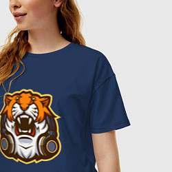 Футболка оверсайз женская Tiger Music, цвет: тёмно-синий — фото 2