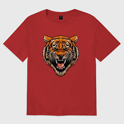Футболка оверсайз женская Tiger Hunter, цвет: красный