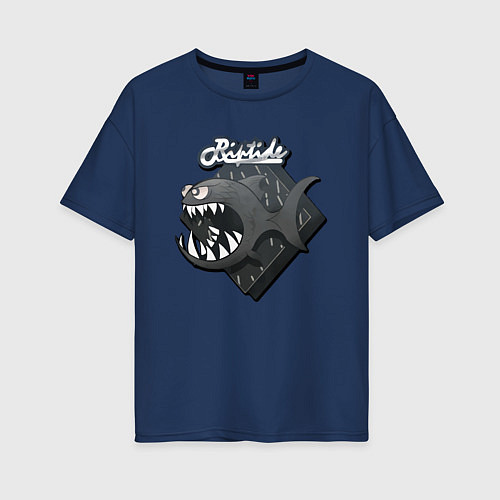 Женская футболка оверсайз Black Jaggyfish / Тёмно-синий – фото 1