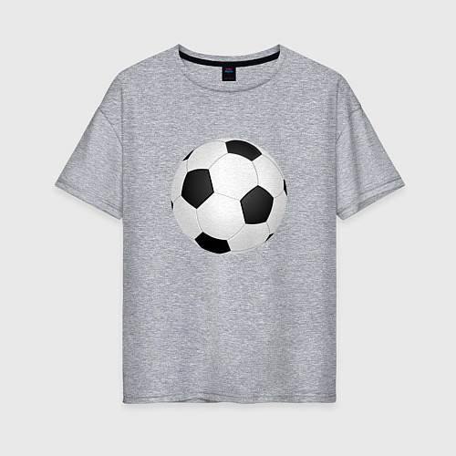 Женская футболка оверсайз Футбольный мяч / Меланж – фото 1