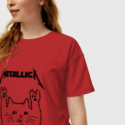 Футболка оверсайз женская METALLICA МЕТАЛЛИКА, цвет: красный — фото 2