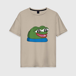 Футболка оверсайз женская Pepe happy Пепе хеппи, цвет: миндальный