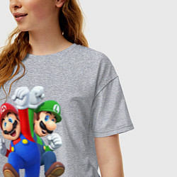 Футболка оверсайз женская Mario Bros, цвет: меланж — фото 2