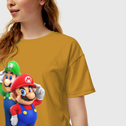 Футболка оверсайз женская Mario Bros, цвет: горчичный — фото 2