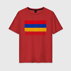 Женская футболка оверсайз Armenia Flag
