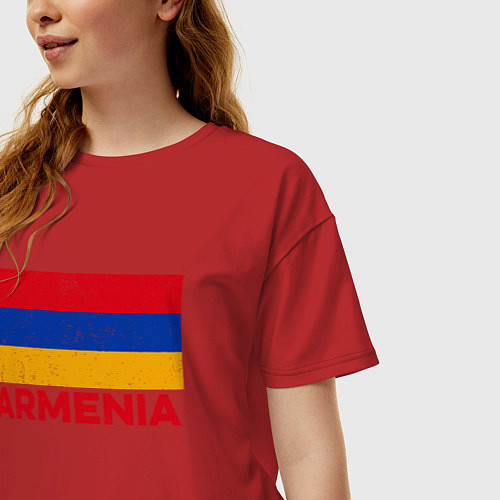 Женская футболка оверсайз Armenia Flag / Красный – фото 3