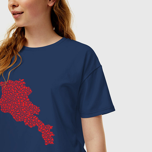 Женская футболка оверсайз Red Armenia / Тёмно-синий – фото 3