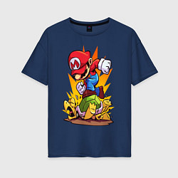 Женская футболка оверсайз Angry Mario